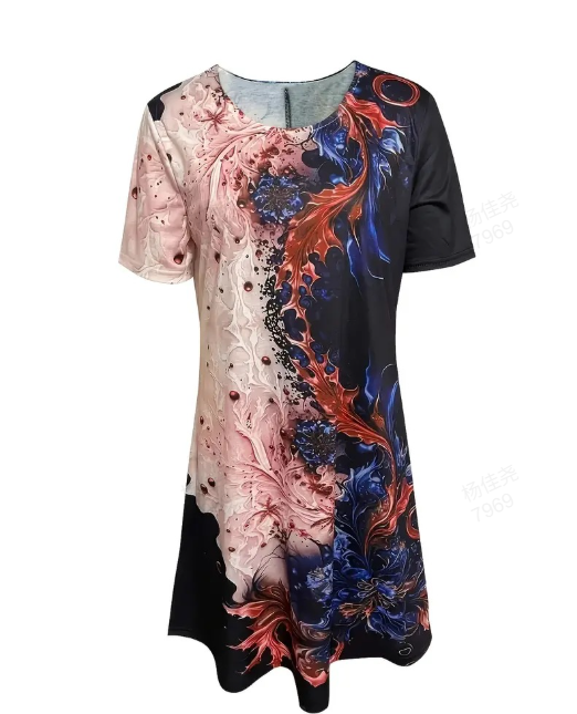【S-3XL】👗Elegáns ruha háromdimenziós virágmintával