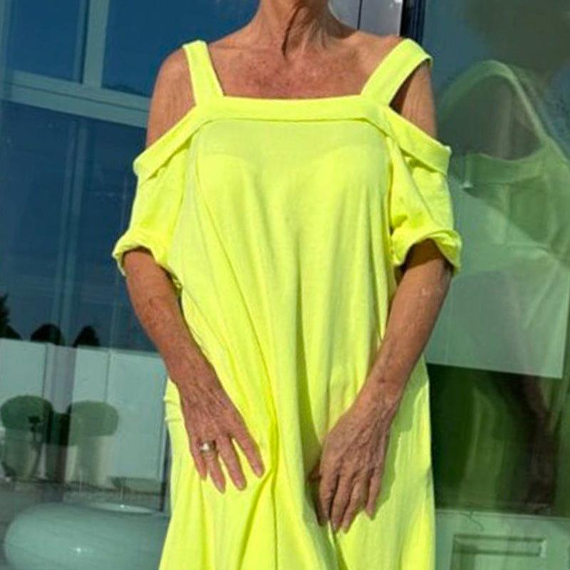 💃Nyári újdonság🔥Női hideg vállú, lezser maxi ruha