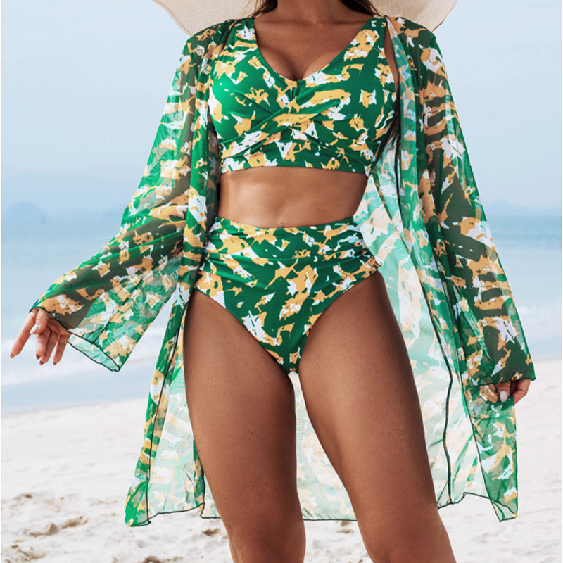 【S-2XL】🏖️👙Női 3 részes bikiniszett takarófelsővel