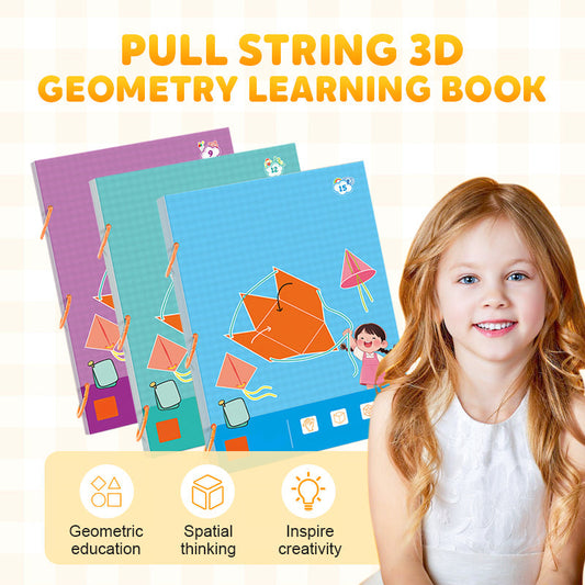 👶💖 Húzószálas 3D geometriai tanulási könyv 🧠💡