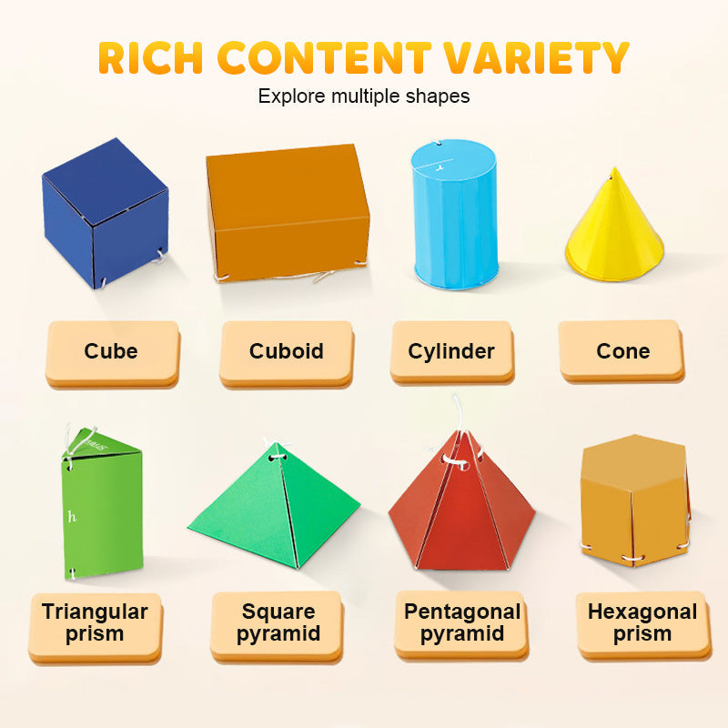 👶💖 Húzószálas 3D geometriai tanulási könyv 🧠💡