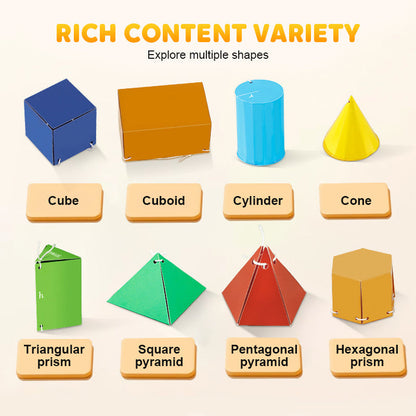 👶💖 Húzószálas 3D geometriai tanulási könyv 🧠💡